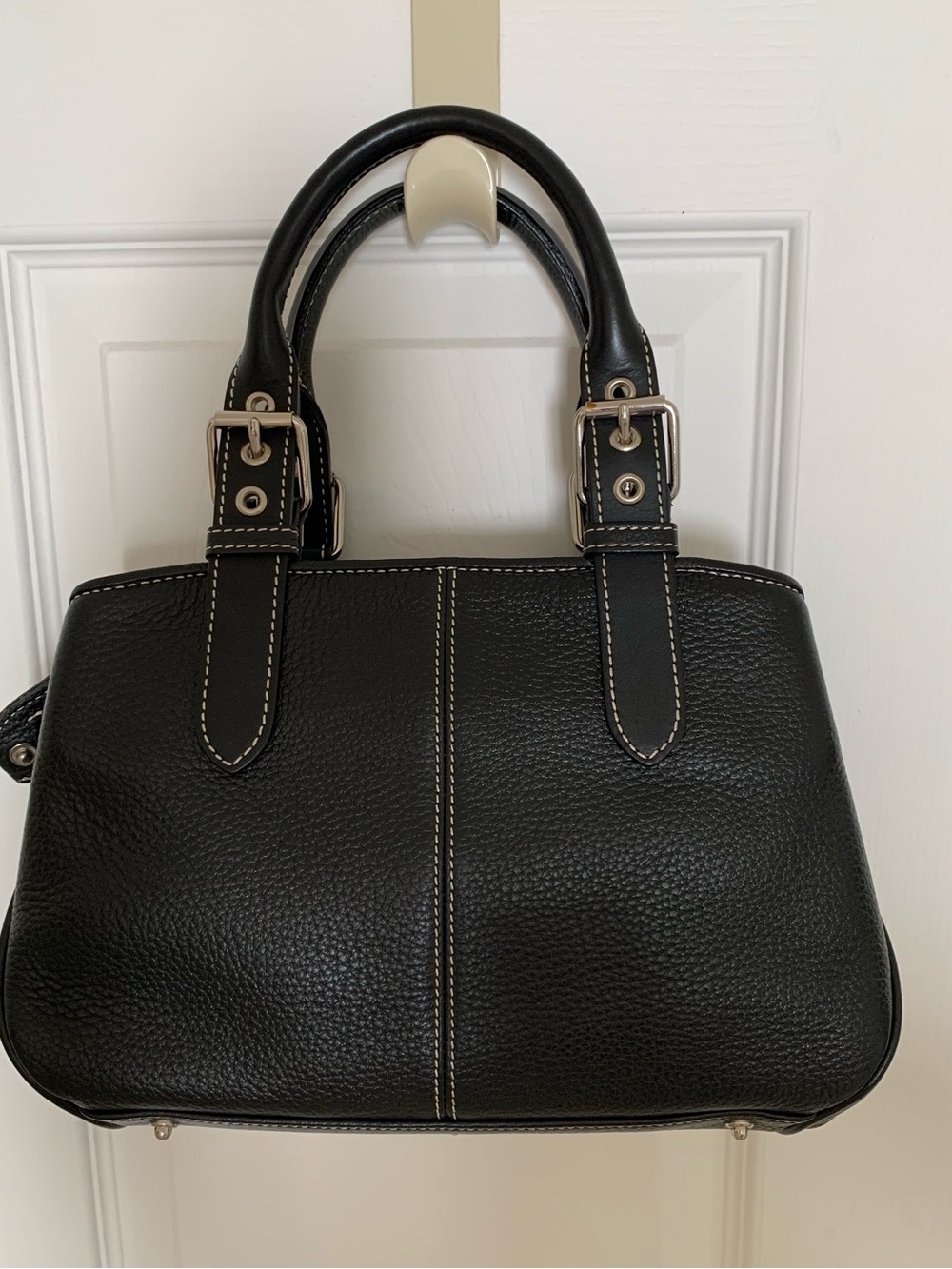 Dooney & Bourke Black Pebbled Leather Double Handle Purse